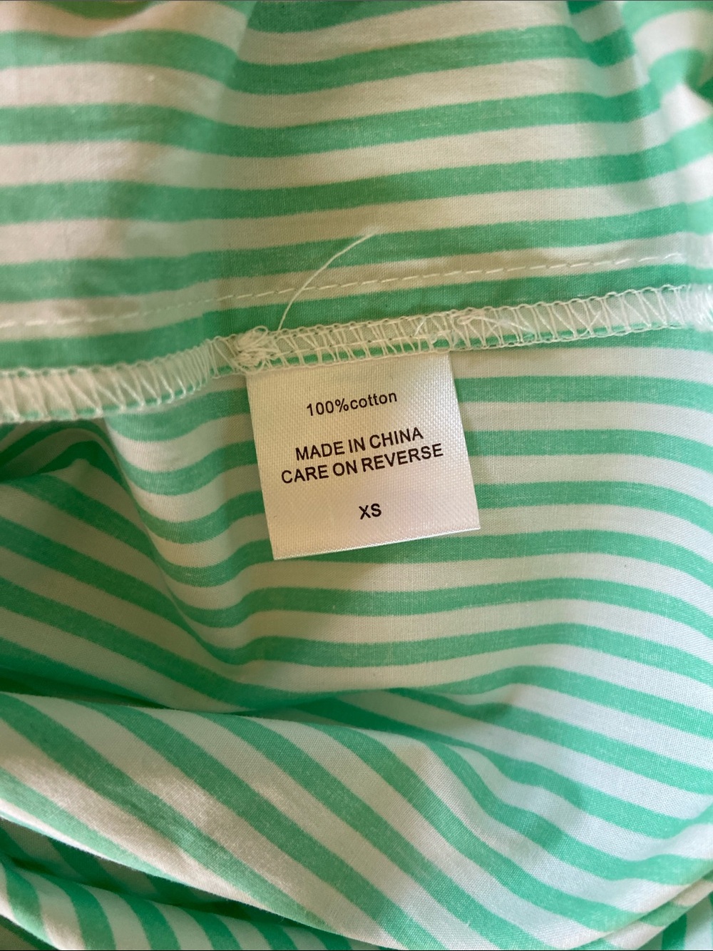 The Burgess Collection “The Striped Oxford Dress” Green & White Size X Small - Picture 11 of 12